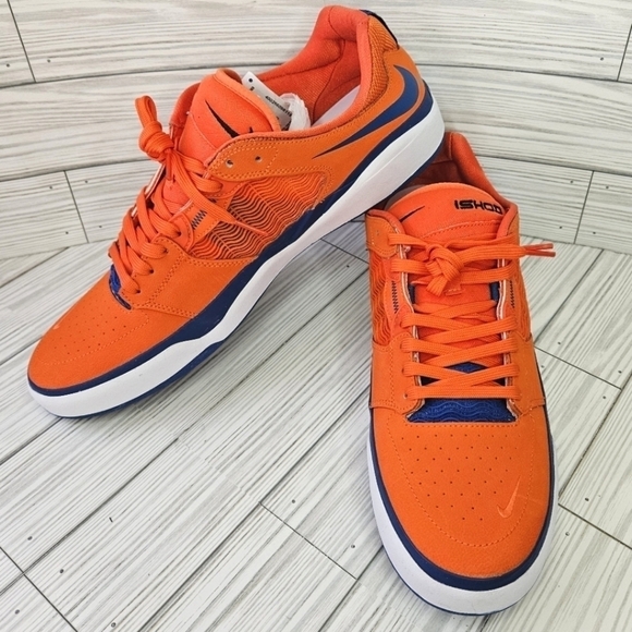 Nike SB Isod Wair Premium Skate Shoes in Orange Black and Blue Jay Size 12 NWOB - Picture 11 of 14